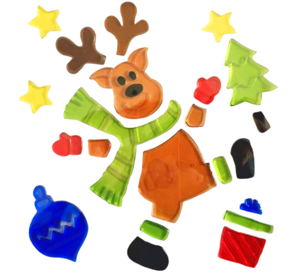 Christmas Gel Window Clings - Xmas Santa Claus Snowman Snowflake Penguin Christmas Tree Gift Window Stickers for Kids
