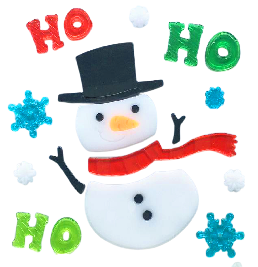 Christmas Gel Window Clings - Xmas Santa Claus Snowman Snowflake Penguin Christmas Tree Gift Window Stickers for Kids