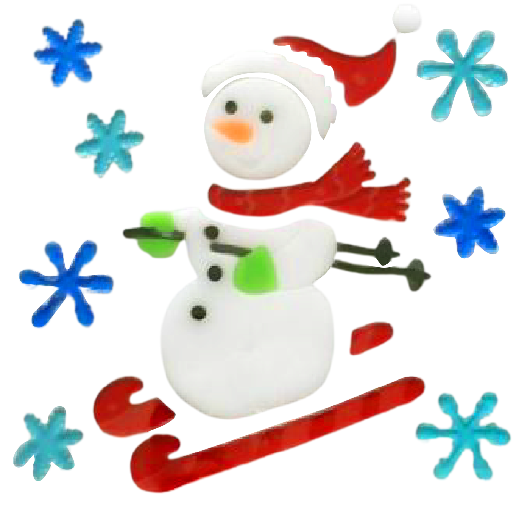 Christmas Gel Window Clings - Xmas Santa Claus Snowman Snowflake Penguin Christmas Tree Gift Window Stickers for Kids