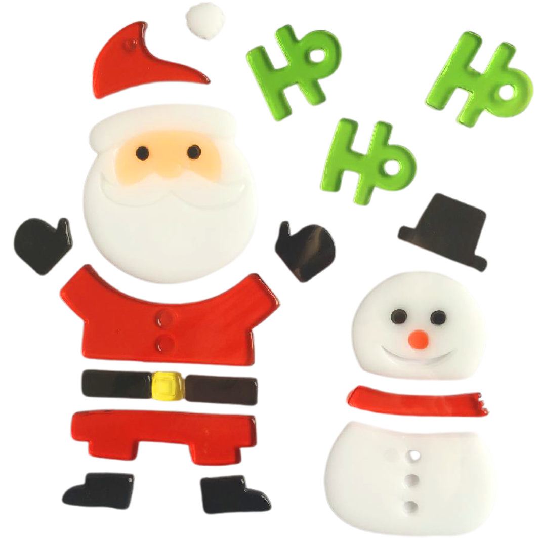 Christmas Gel Window Clings - Xmas Santa Claus Snowman Snowflake Penguin Christmas Tree Gift Window Stickers for Kids