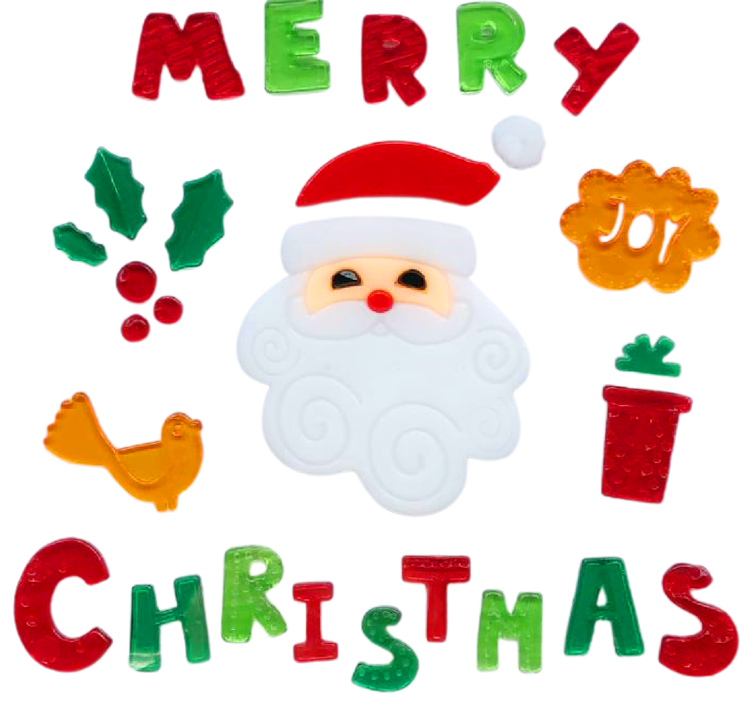 Christmas Gel Window Clings - Xmas Santa Claus Snowman Snowflake Penguin Christmas Tree Gift Window Stickers for Kids