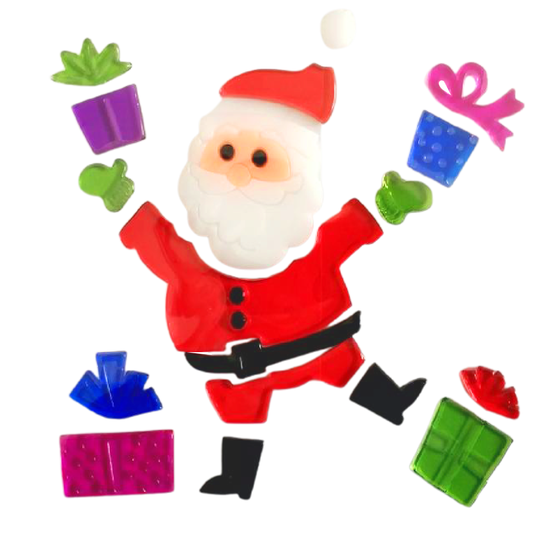 Christmas Gel Window Clings - Xmas Santa Claus Snowman Snowflake Penguin Christmas Tree Gift Window Stickers for Kids
