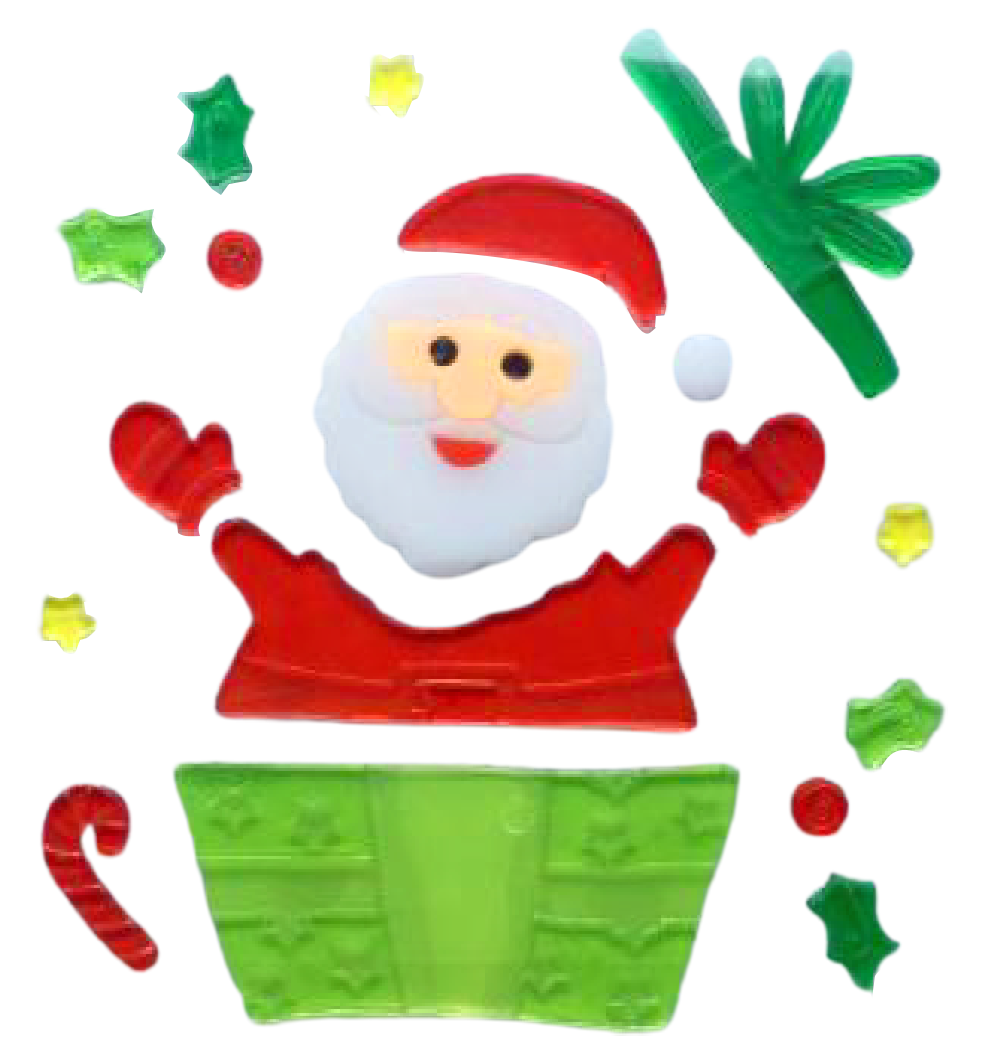 Christmas Gel Window Clings - Xmas Santa Claus Snowman Snowflake Penguin Christmas Tree Gift Window Stickers for Kids