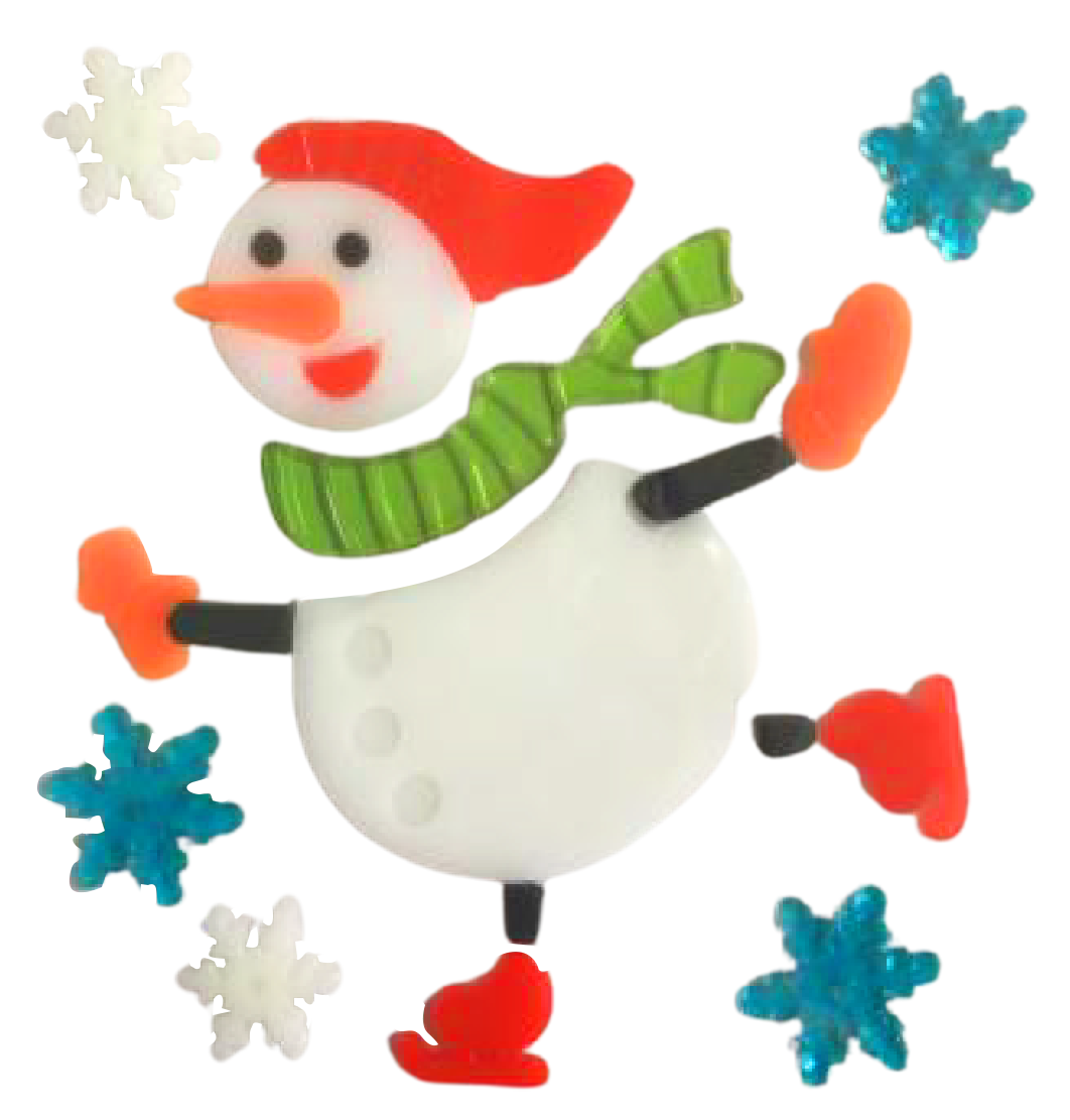 Christmas Gel Window Clings - Xmas Santa Claus Snowman Snowflake Penguin Christmas Tree Gift Window Stickers for Kids