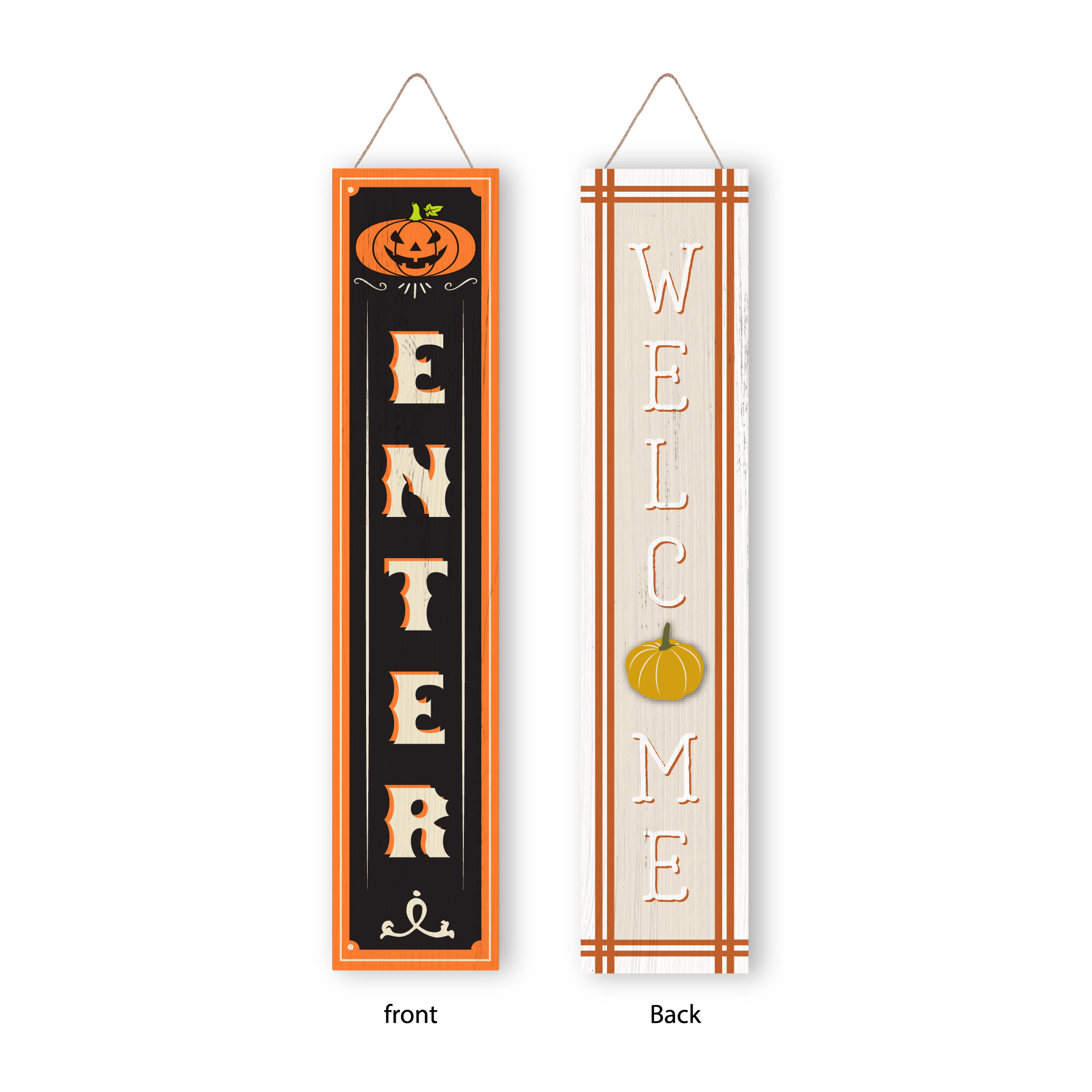 Halloween Sign Halloween Spooky Porch Sign Vertical Wooden Porch Sign for Door Decorations, Farmhouse Hanging Wall Sign for Home Outdoor Garden Decor