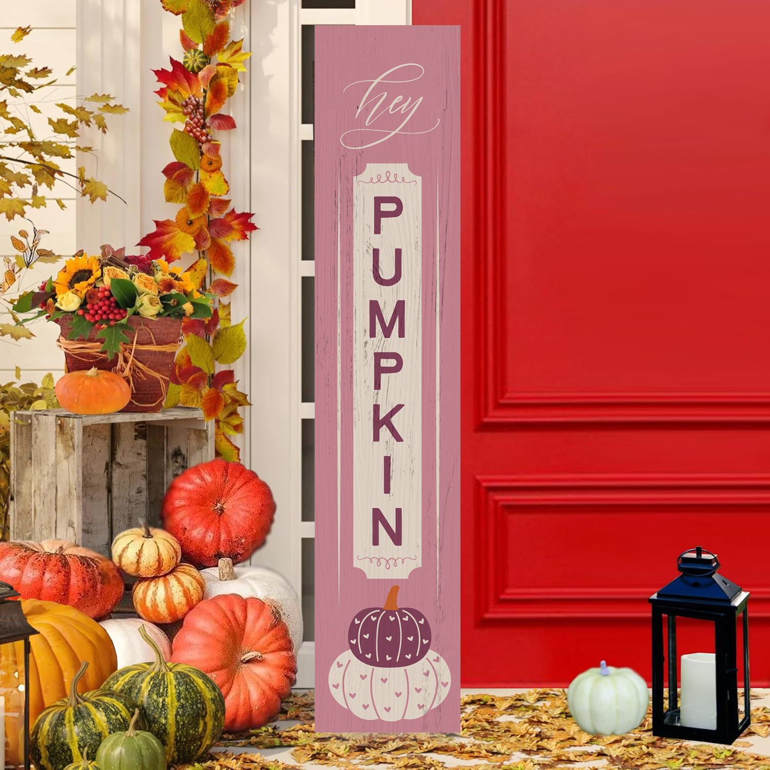 Halloween Sign Halloween Spooky Porch Sign Vertical Wooden Porch Sign for Door Decorations, Farmhouse Hanging Wall Sign for Home Outdoor Garden Decor