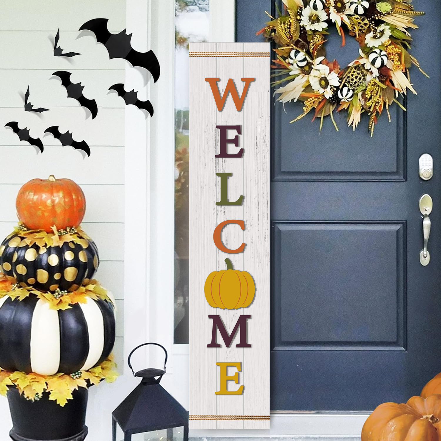 Wholesale OEM ODM Custom Seasonal MDF Leaning Welcome Porch Signs, Personalized Welcome Wooden Leaner Plaque for Spring Summer Fall Easter Halloween Thanksgiving Christmas Front Porch Home Decoration