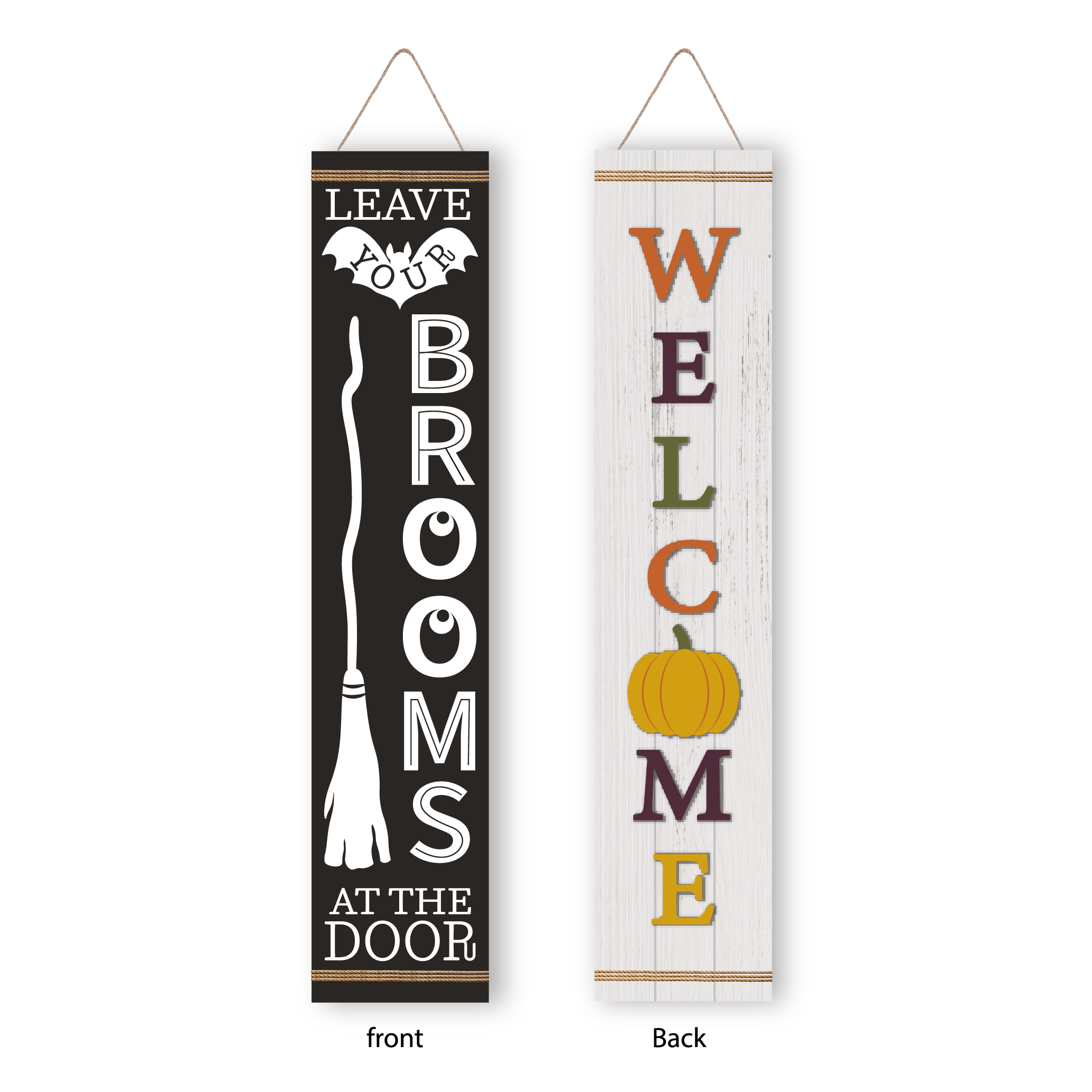 Halloween Sign Halloween Spooky Porch Sign Vertical Wooden Porch Sign for Door Decorations, Farmhouse Hanging Wall Sign for Home Outdoor Garden Decor