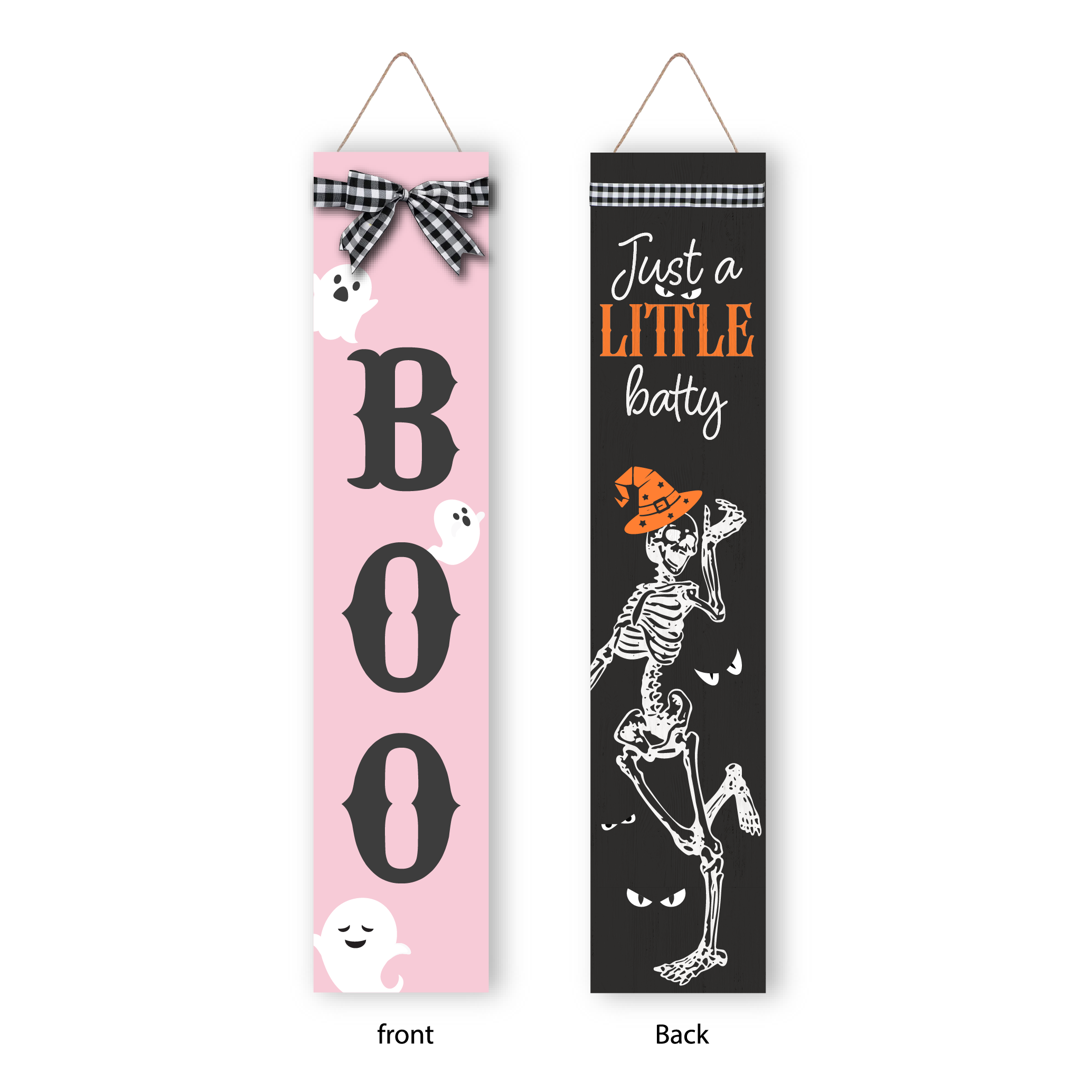 Halloween Sign Halloween Spooky Porch Sign Vertical Wooden Porch Sign for Door Decorations, Farmhouse Hanging Wall Sign for Home Outdoor Garden Decor
