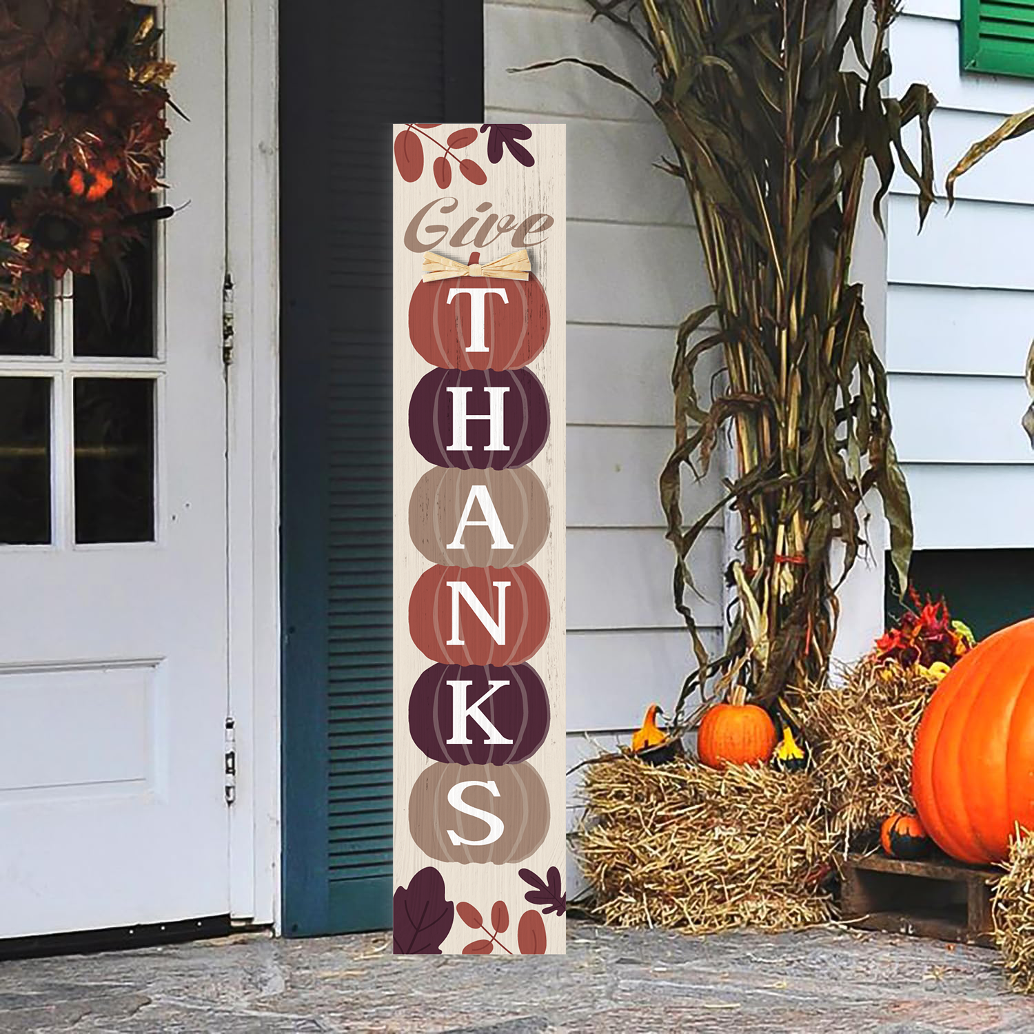 Halloween Sign Halloween Spooky Porch Sign Vertical Wooden Porch Sign for Door Decorations, Farmhouse Hanging Wall Sign for Home Outdoor Garden Decor