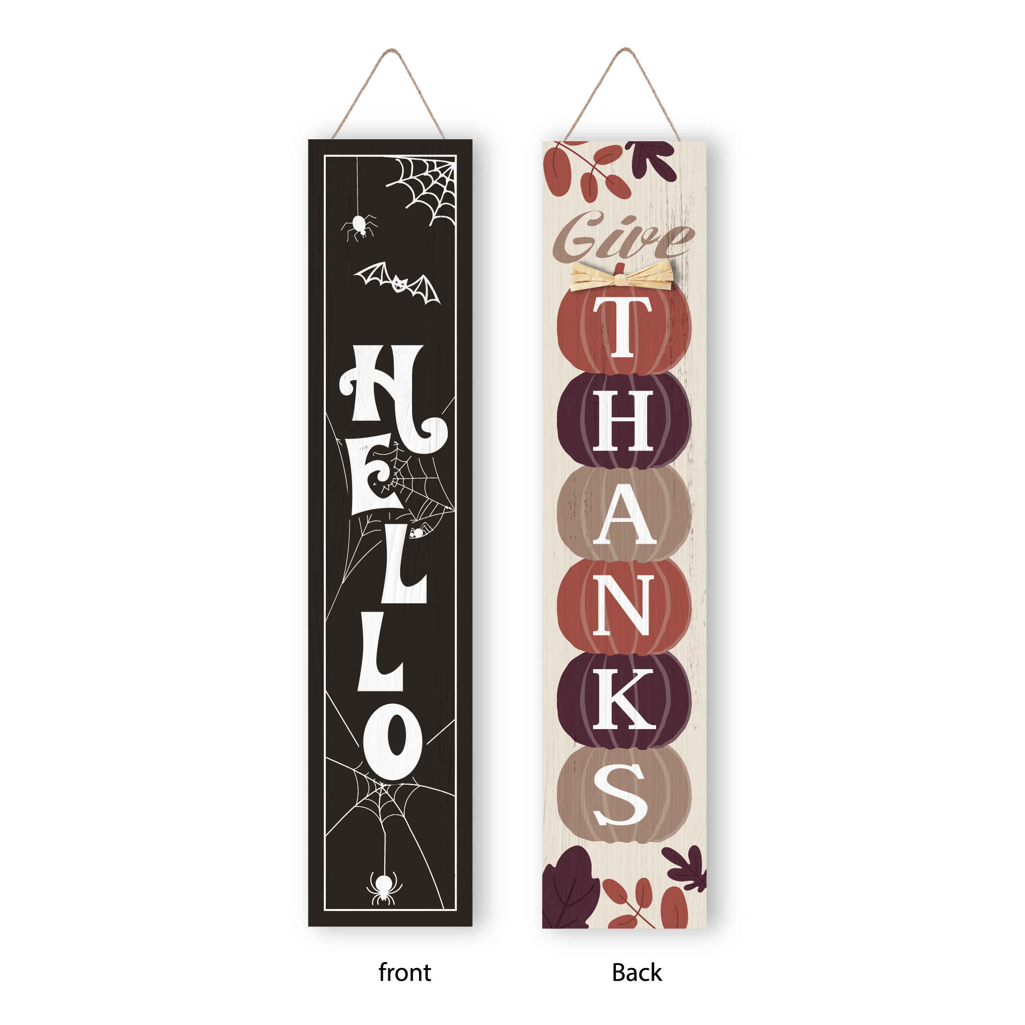 Halloween Sign Halloween Spooky Porch Sign Vertical Wooden Porch Sign for Door Decorations, Farmhouse Hanging Wall Sign for Home Outdoor Garden Decor