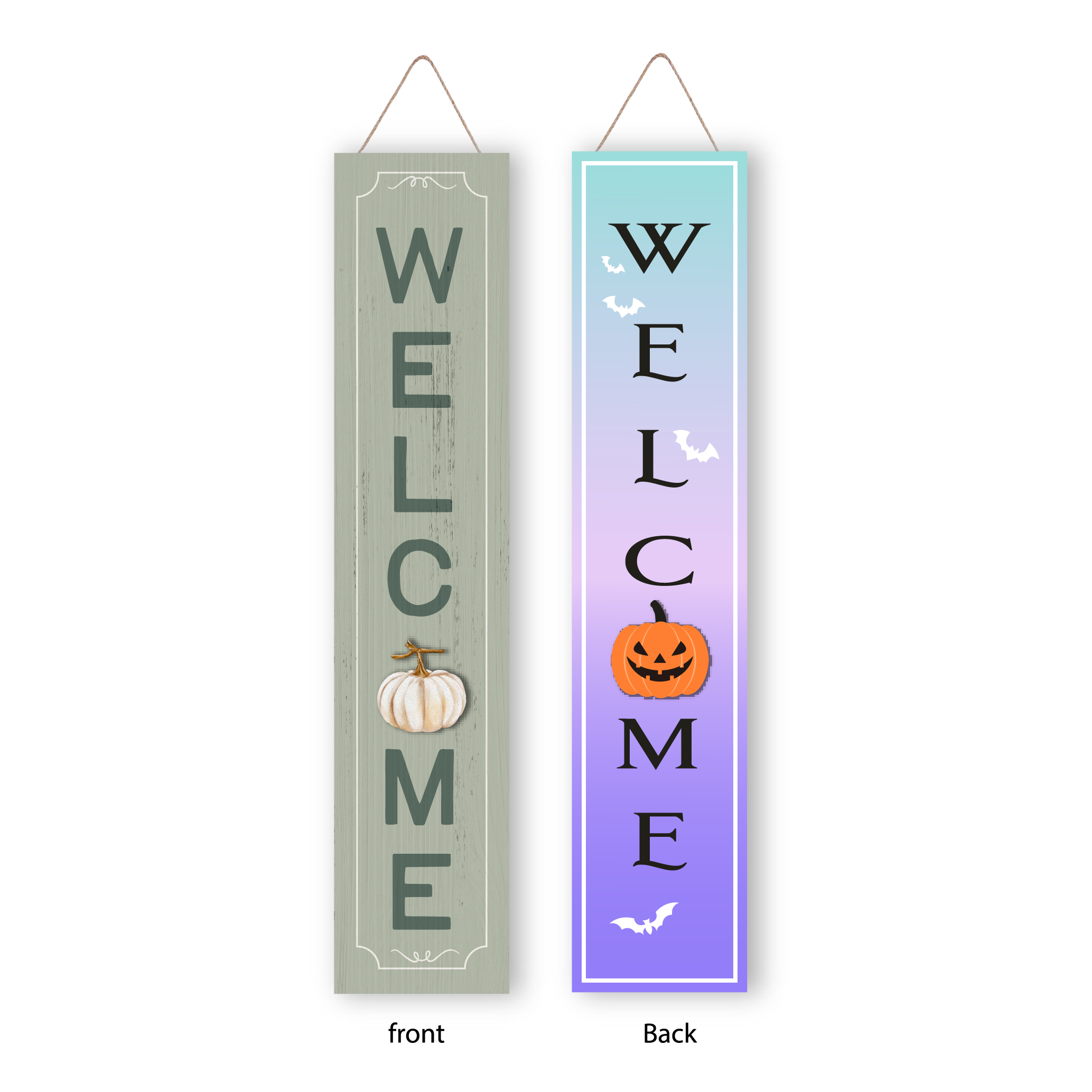 Halloween Sign Halloween Spooky Porch Sign Vertical Wooden Porch Sign for Door Decorations, Farmhouse Hanging Wall Sign for Home Outdoor Garden Decor