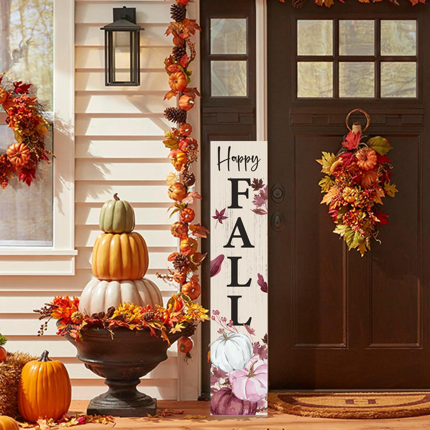 Halloween Sign Halloween Spooky Porch Sign Vertical Wooden Porch Sign for Door Decorations, Farmhouse Hanging Wall Sign for Home Outdoor Garden Decor