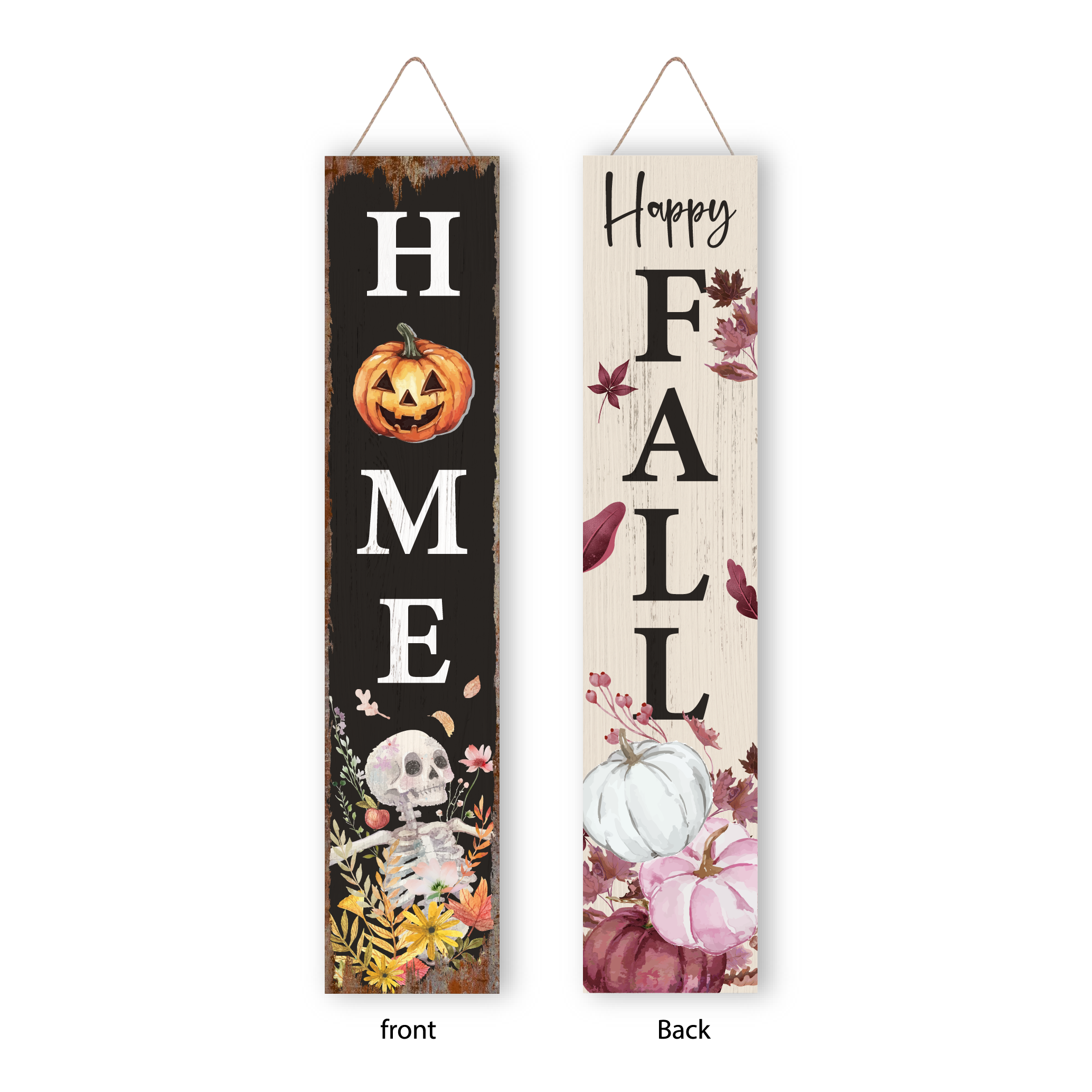 Halloween Sign Halloween Spooky Porch Sign Vertical Wooden Porch Sign for Door Decorations, Farmhouse Hanging Wall Sign for Home Outdoor Garden Decor