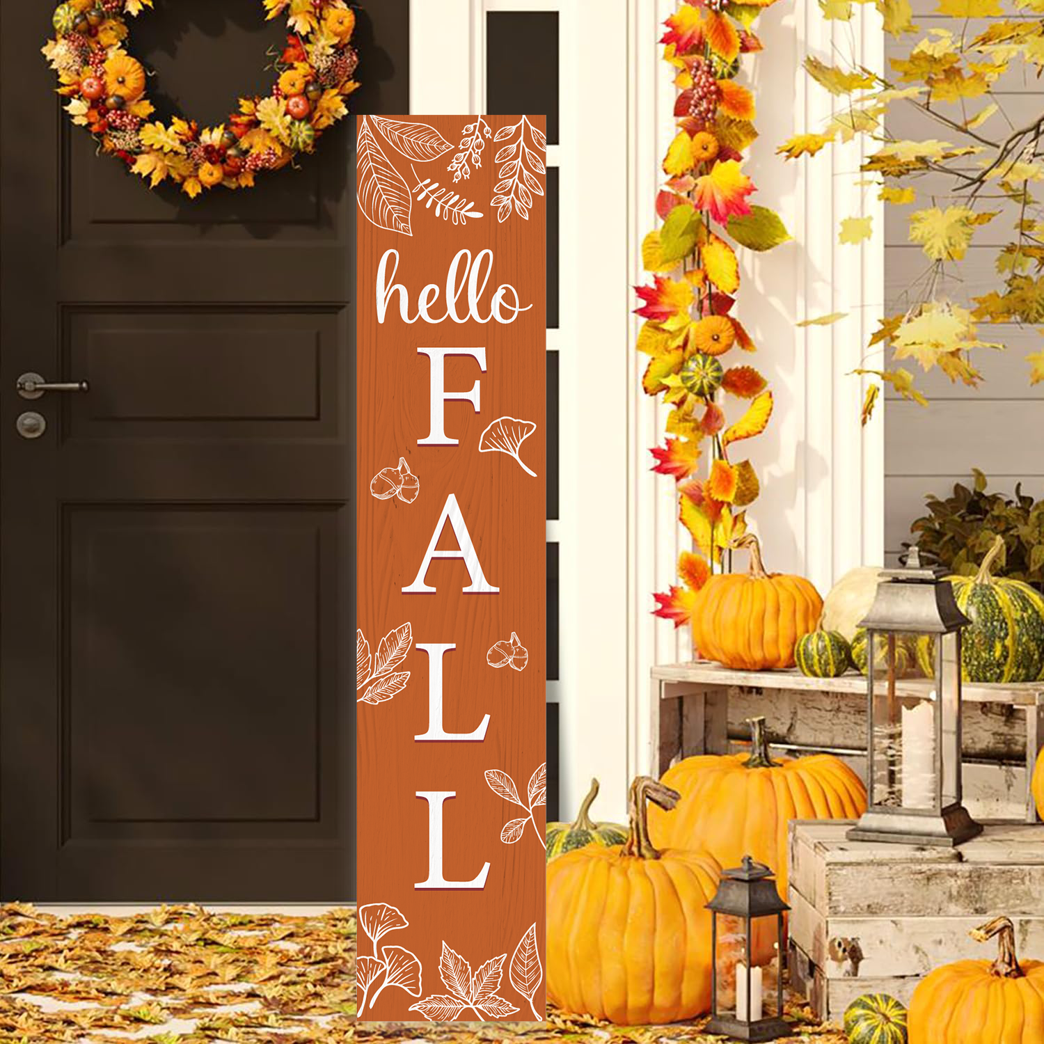 Wholesale OEM ODM Custom Seasonal MDF Leaning Welcome Porch Signs, Personalized Welcome Wooden Leaner Plaque for Spring Summer Fall Easter Halloween Thanksgiving Christmas Front Porch Home Decoration
