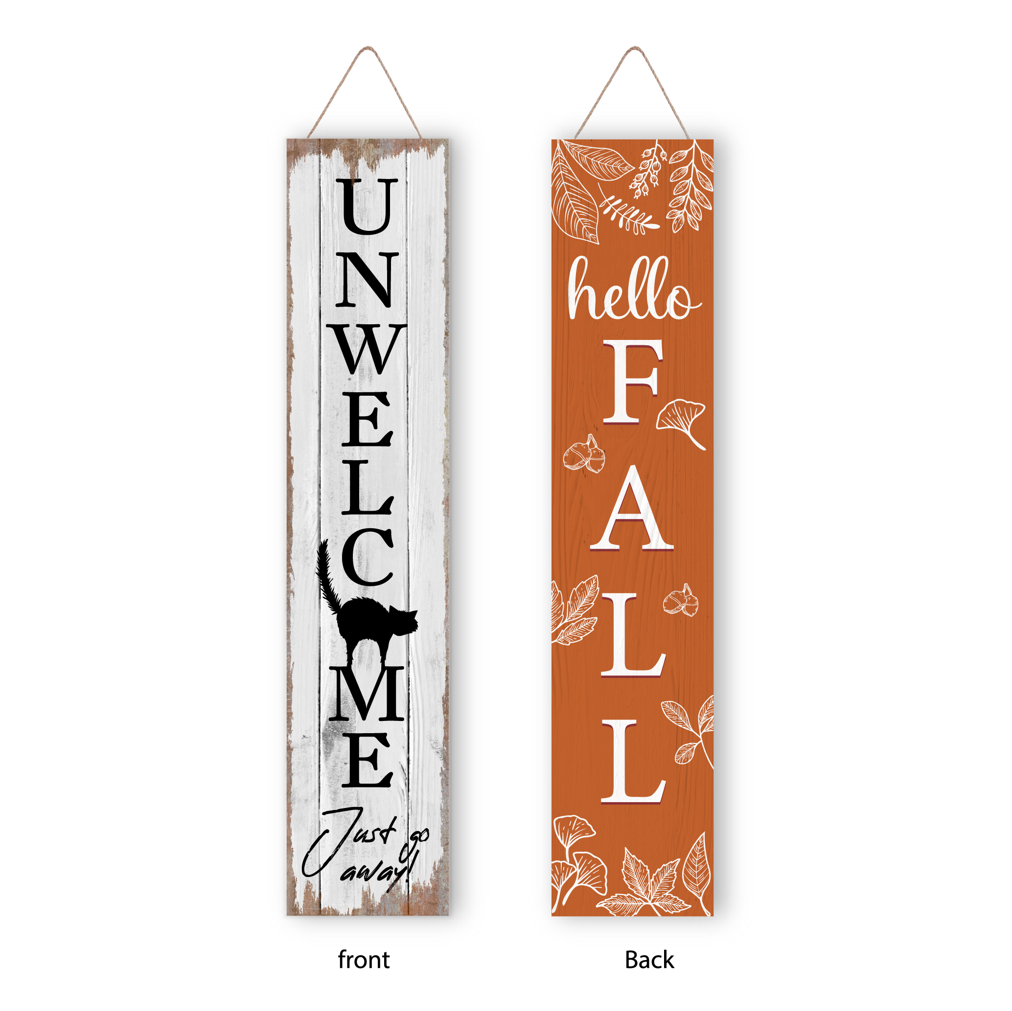 Halloween Sign Halloween Spooky Porch Sign Vertical Wooden Porch Sign for Door Decorations, Farmhouse Hanging Wall Sign for Home Outdoor Garden Decor
