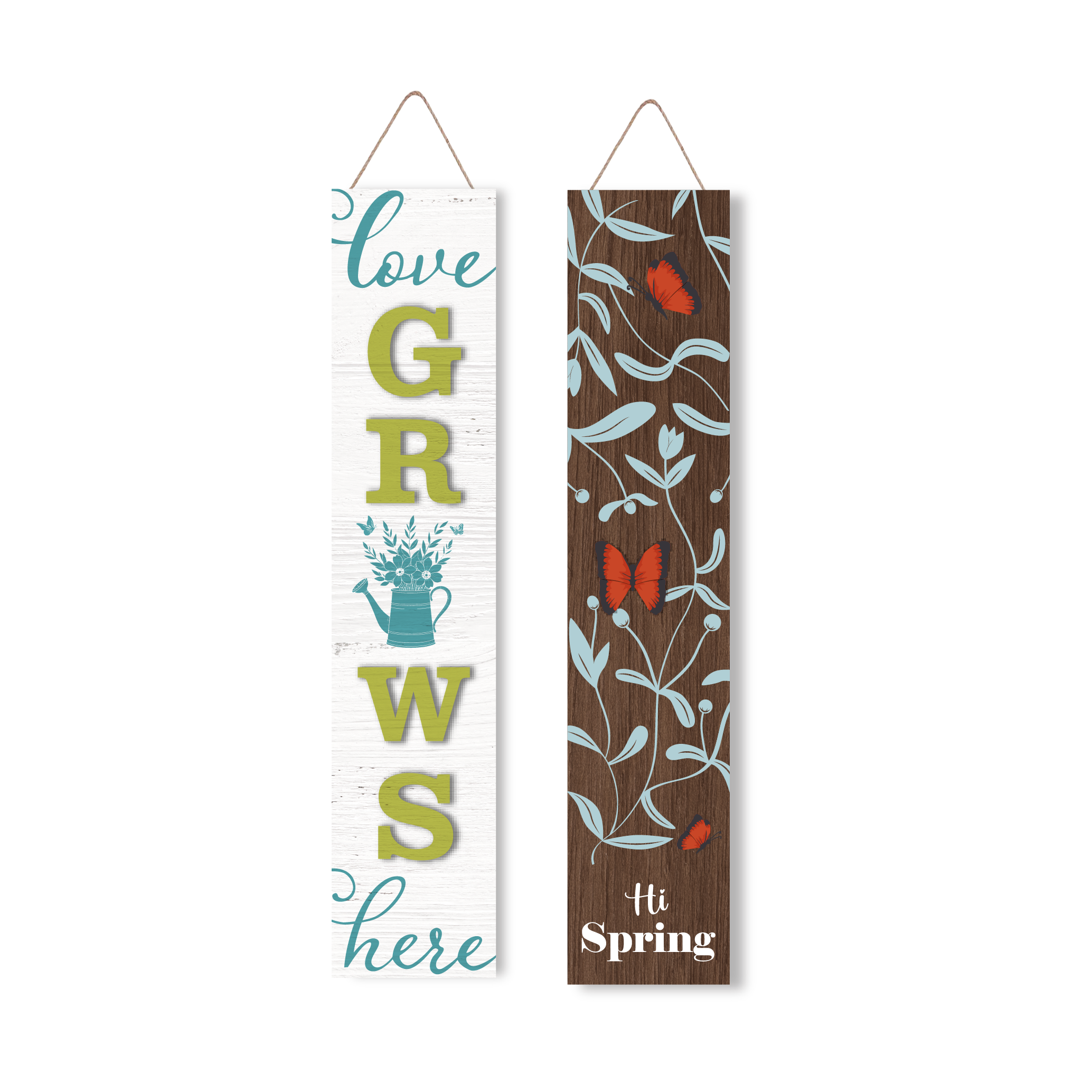 Wooden Large Vertical Love Grows Here Porch Decor, Garden Welcome Standding Sign Garden Decor Sign, Welcome Wall Sign for Yard Porch Farmhouse Door Decoration