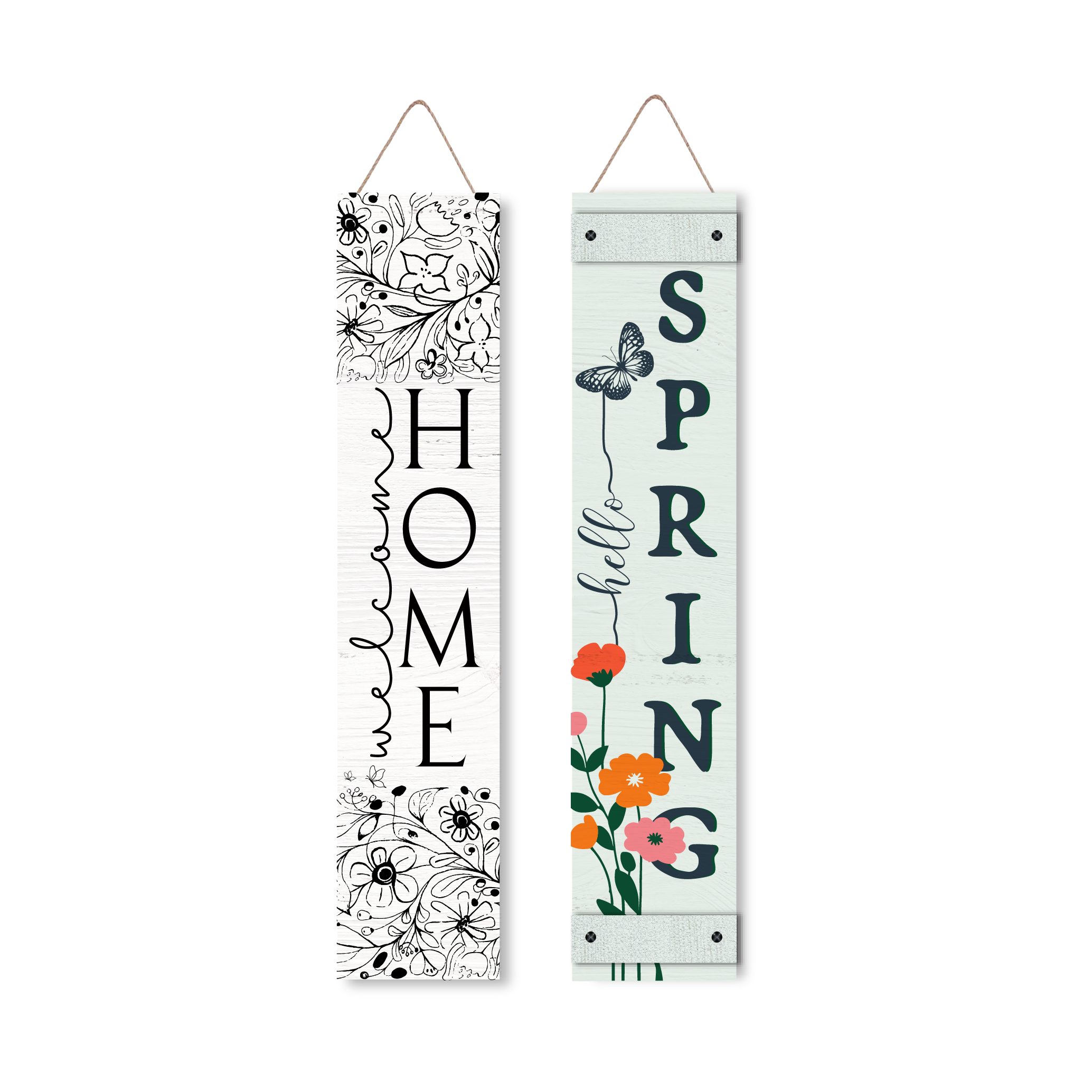 Wooden Large Vertical Love Grows Here Porch Decor, Garden Welcome Standding Sign Garden Decor Sign, Welcome Wall Sign for Yard Porch Farmhouse Door Decoration