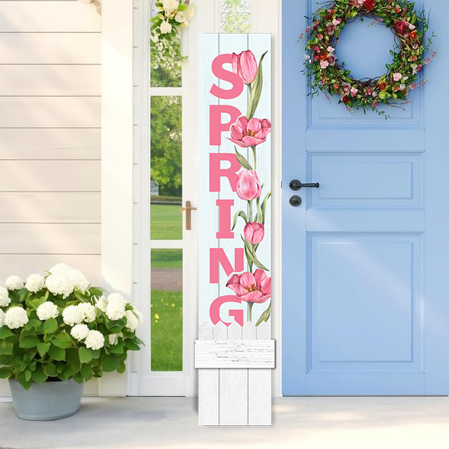 Wooden Large Vertical Love Grows Here Porch Decor, Garden Welcome Standding Sign Garden Decor Sign, Welcome Wall Sign for Yard Porch Farmhouse Door Decoration