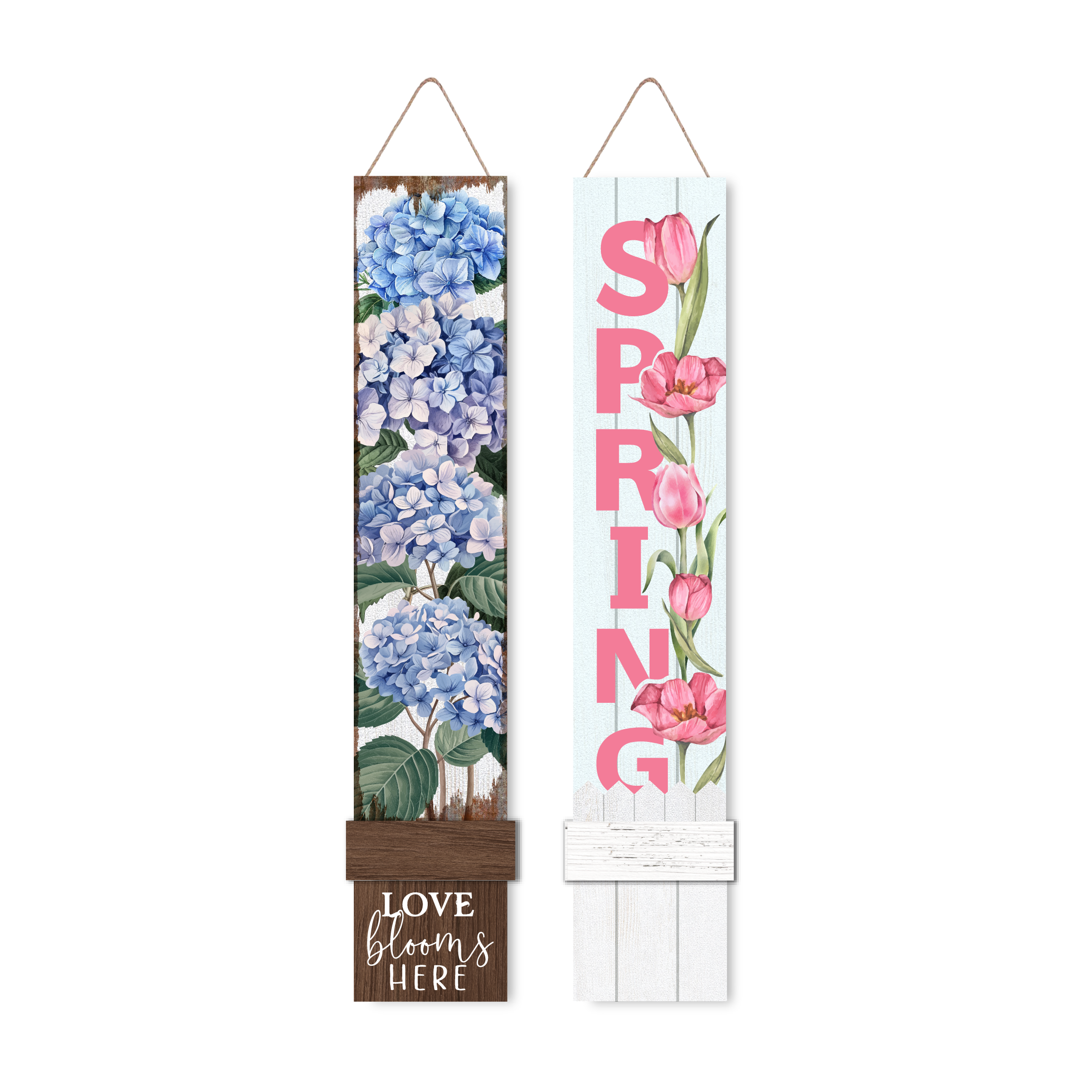 Wooden Large Vertical Love Grows Here Porch Decor, Garden Welcome Standding Sign Garden Decor Sign, Welcome Wall Sign for Yard Porch Farmhouse Door Decoration