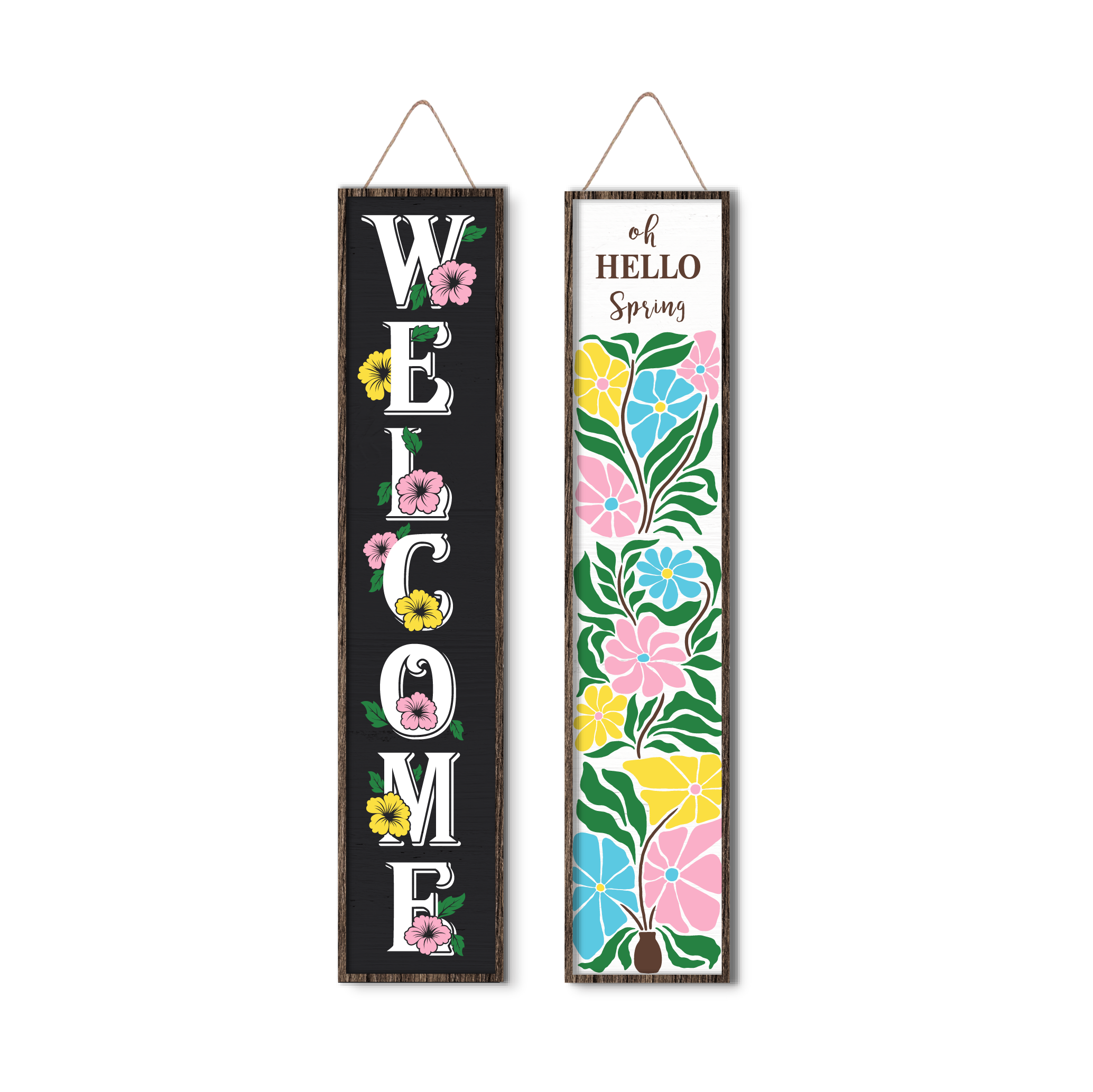 Wooden Large Vertical Love Grows Here Porch Decor, Garden Welcome Standding Sign Garden Decor Sign, Welcome Wall Sign for Yard Porch Farmhouse Door Decoration