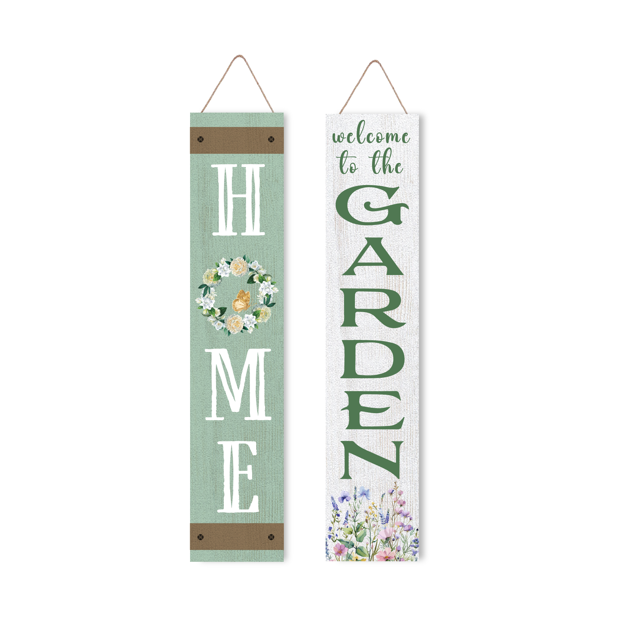 Wooden Large Vertical Love Grows Here Porch Decor, Garden Welcome Standding Sign Garden Decor Sign, Welcome Wall Sign for Yard Porch Farmhouse Door Decoration