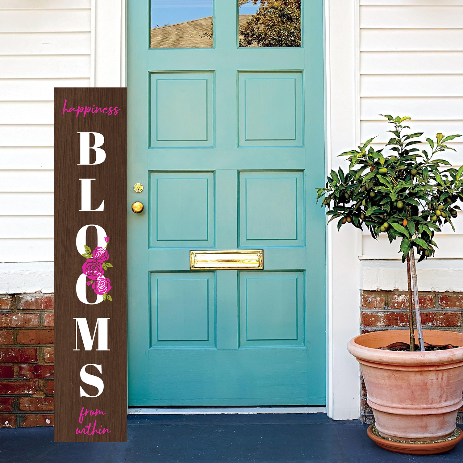 Wooden Large Vertical Love Grows Here Porch Decor, Garden Welcome Standding Sign Garden Decor Sign, Welcome Wall Sign for Yard Porch Farmhouse Door Decoration