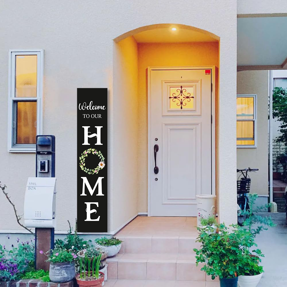 Wooden Large Vertical Love Grows Here Porch Decor, Garden Welcome Standding Sign Garden Decor Sign, Welcome Wall Sign for Yard Porch Farmhouse Door Decoration
