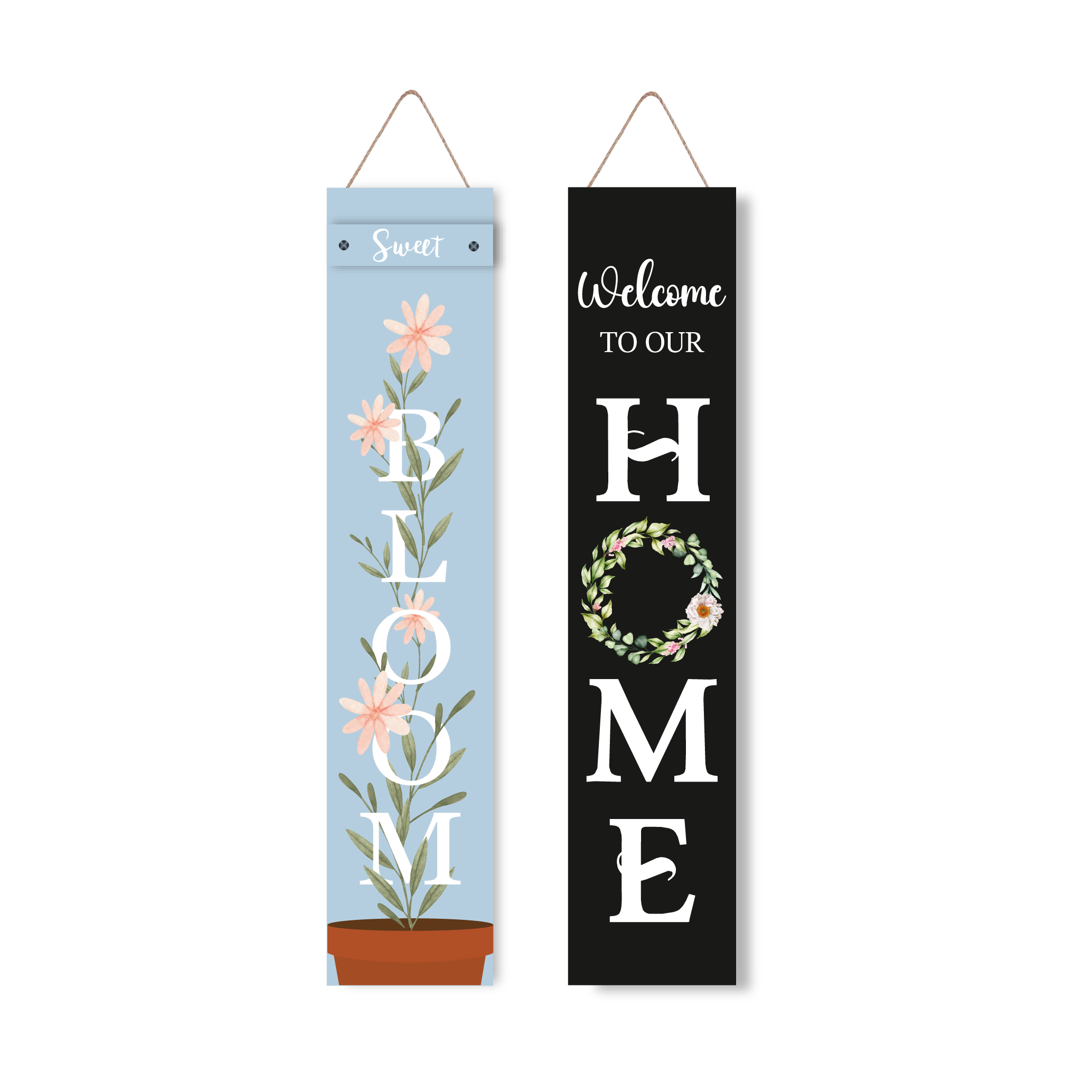 Wooden Large Vertical Love Grows Here Porch Decor, Garden Welcome Standding Sign Garden Decor Sign, Welcome Wall Sign for Yard Porch Farmhouse Door Decoration