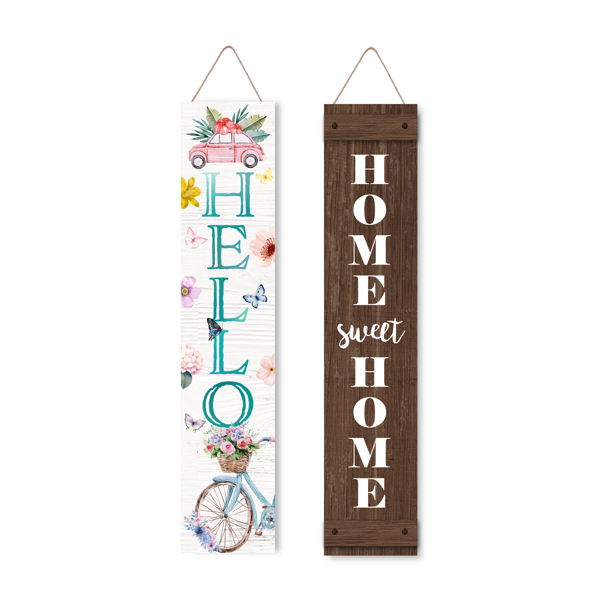 Wooden Large Vertical Love Grows Here Porch Decor, Garden Welcome Standding Sign Garden Decor Sign, Welcome Wall Sign for Yard Porch Farmhouse Door Decoration