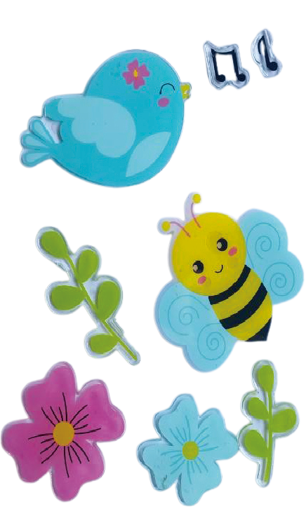 Spring Window Clings Gel, Jelly Window Stickers for Glass Refrigerators Home, Welcome Spring Window Decorations - Flowers Butterflies Bird, Kids‘ Love