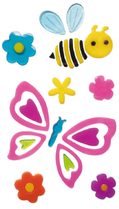 Spring Window Clings Gel, Jelly Window Stickers for Glass Refrigerators Home, Welcome Spring Window Decorations - Flowers Butterflies Bird, Kids‘ Love