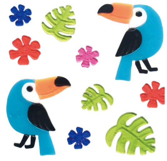 Spring Window Clings Gel, Jelly Window Stickers for Glass Refrigerators Home, Welcome Spring Window Decorations - Flowers Butterflies Bird, Kids‘ Love