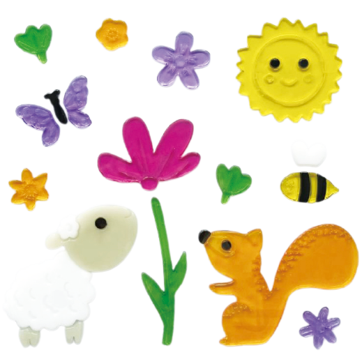 Spring Window Clings Gel, Jelly Window Stickers for Glass Refrigerators Home, Welcome Spring Window Decorations - Flowers Butterflies Bird, Kids‘ Love