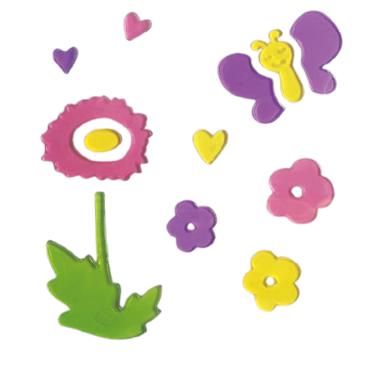 Spring Window Clings Gel, Jelly Window Stickers for Glass Refrigerators Home, Welcome Spring Window Decorations - Flowers Butterflies Bird, Kids‘ Love