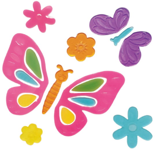 Spring Window Clings Gel, Jelly Window Stickers for Glass Refrigerators Home, Welcome Spring Window Decorations - Flowers Butterflies Bird, Kids‘ Love