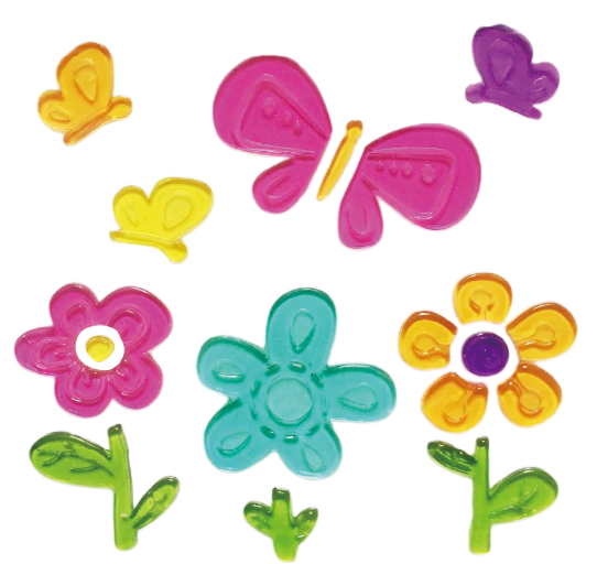 Spring Window Clings Gel, Jelly Window Stickers for Glass Refrigerators Home, Welcome Spring Window Decorations - Flowers Butterflies Bird, Kids‘ Love