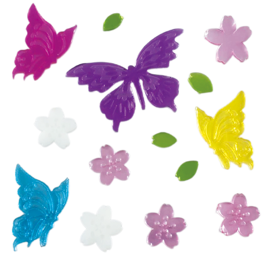 Spring Window Clings Gel, Jelly Window Stickers for Glass Refrigerators Home, Welcome Spring Window Decorations - Flowers Butterflies Bird, Kids‘ Love