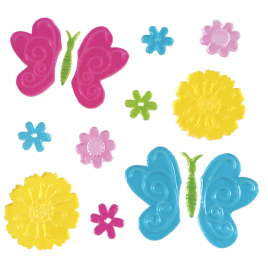 Spring Window Clings Gel, Jelly Window Stickers for Glass Refrigerators Home, Welcome Spring Window Decorations - Flowers Butterflies Bird, Kids‘ Love