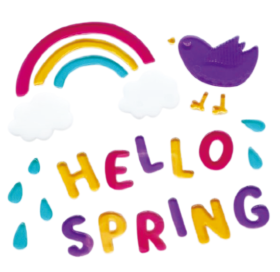 Spring Window Clings Gel, Jelly Window Stickers for Glass Refrigerators Home, Welcome Spring Window Decorations - Flowers Butterflies Bird, Kids‘ Love