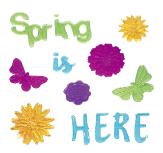 Spring Window Clings Gel, Jelly Window Stickers for Glass Refrigerators Home, Welcome Spring Window Decorations - Flowers Butterflies Bird, Kids‘ Love