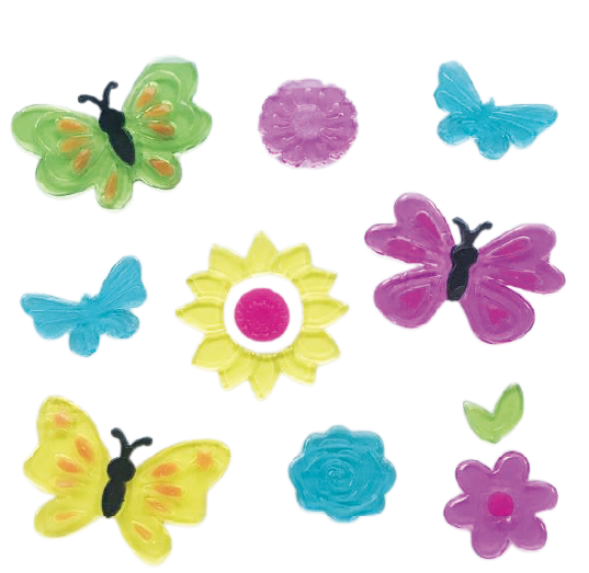 Spring Window Clings Gel, Jelly Window Stickers for Glass Refrigerators Home, Welcome Spring Window Decorations - Flowers Butterflies Bird, Kids‘ Love