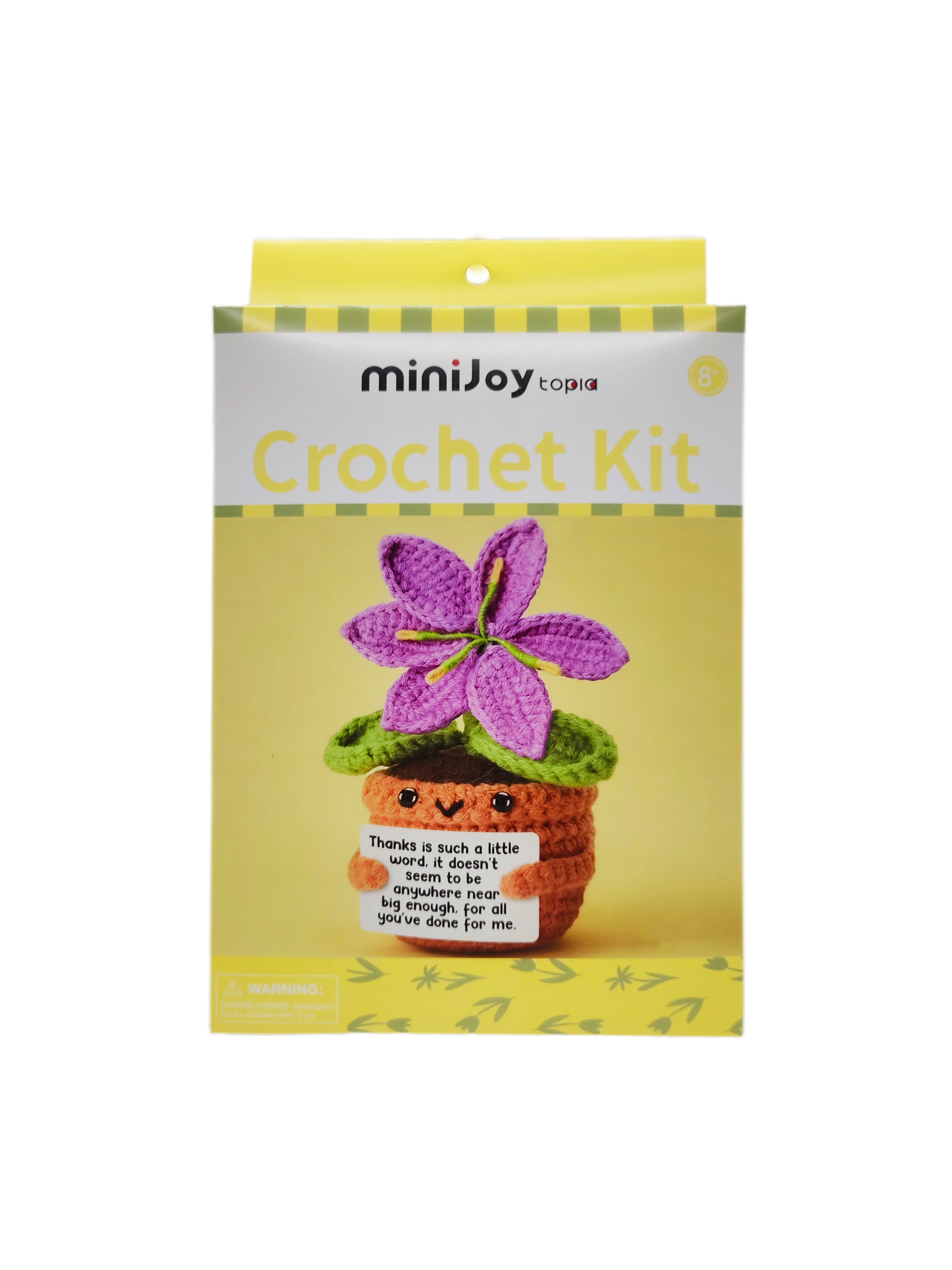 Handmade Crochet Potted Purple Flower Plush, 