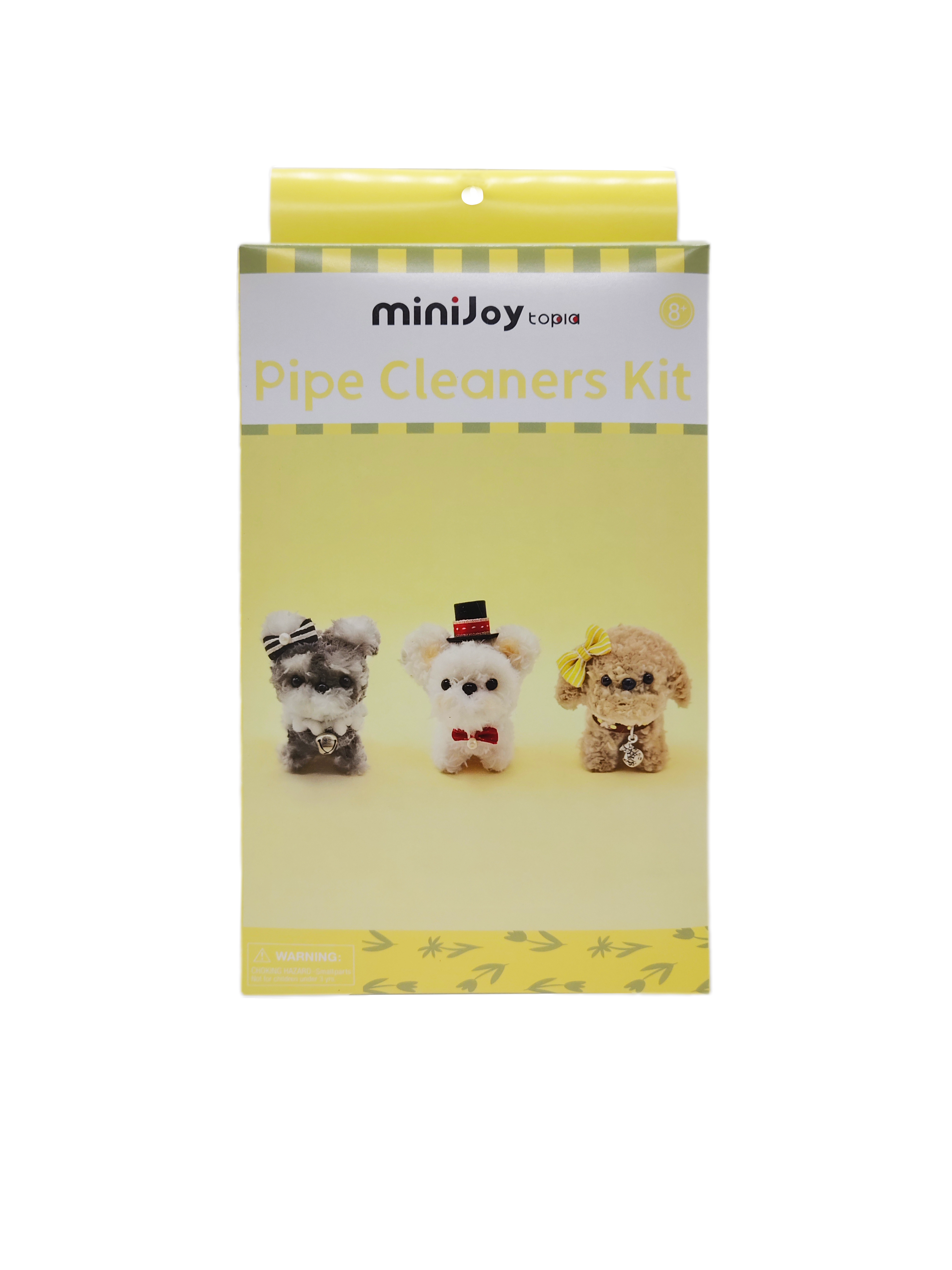 Pipe Cleaners Dog Craft Kit, 3-in-1 Gentleman Puppy Chenille Stems DIY Set with Bow Tie, Top Hat & Bell Outfits, Creative Room Decor Art Supplies, Bulk Craft Kit for Kids & Adults, Dog Lover Gift Set