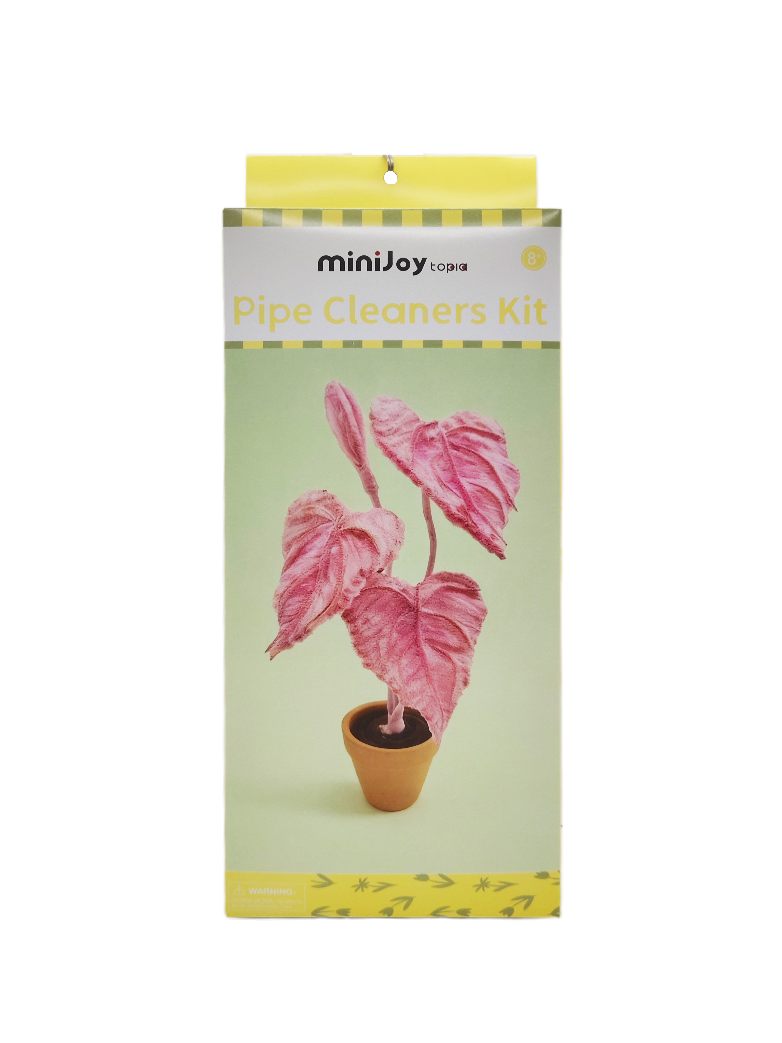 Pipe Cleaners Craft Kit, Pink Alocasia Plant Chenille Stems DIY Set, Creative Room Decor Art Supplies, Bulk Craft Kit for Kids & Adults, Cute Pastel Plant Lover Gift