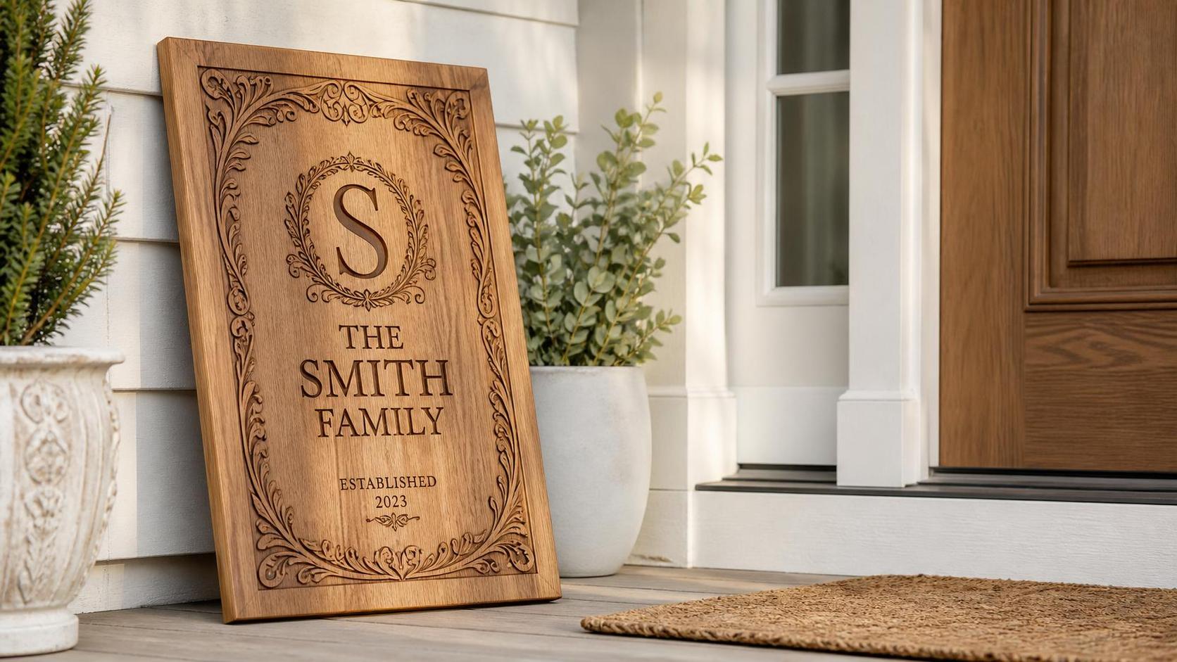 Custom Engraved Wooden Porch Decor: How to Choose Wood, Finish, and Design Style