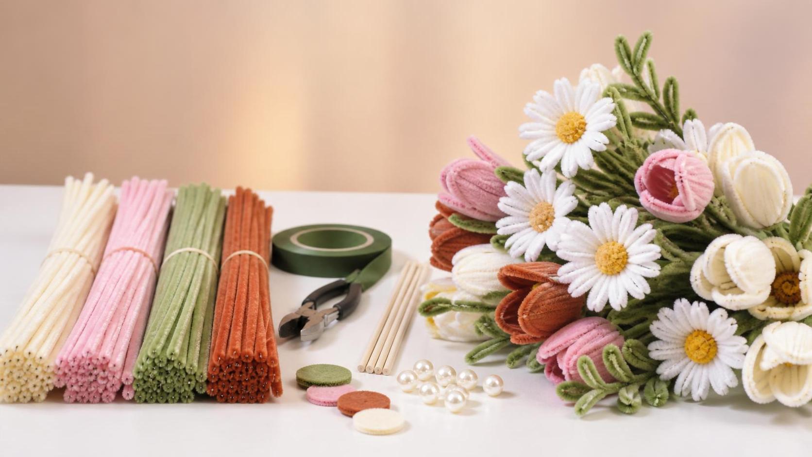 What materials are needed to make pipe cleaner flower craft? What materials are needed to make pipe cleaner flower craft?