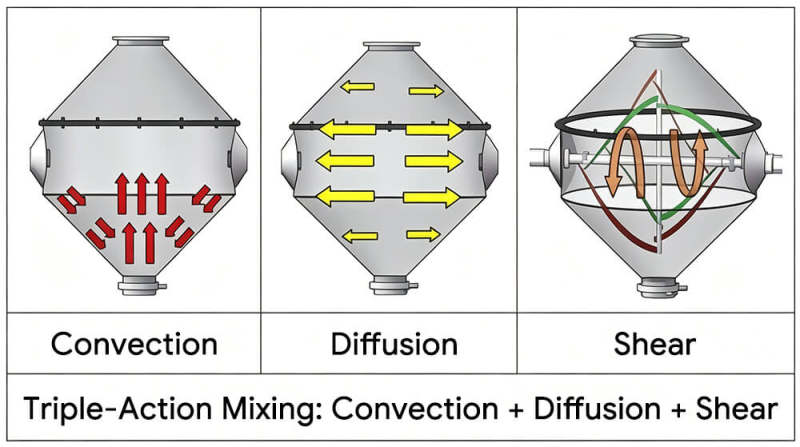 Key Benefits of Double Cone Mixer (Integrated Ribbon Agitator) Double Cone Mixer (Integrated Ribbon Agitator)-1