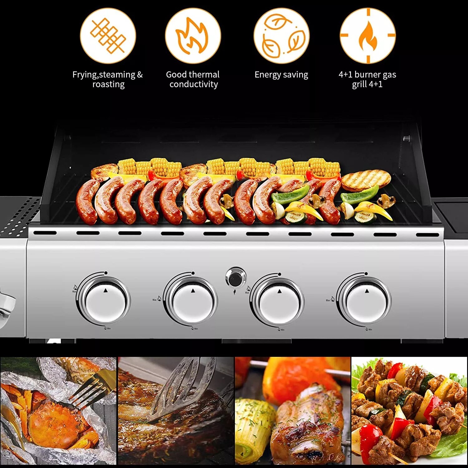 Outdoor stainless steel home patio grill gas charcoal dual-purpose grill BBQ