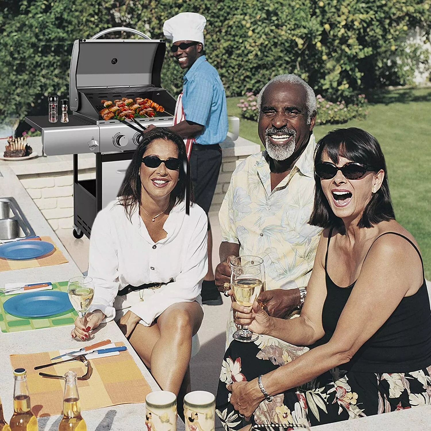 Outdoor stainless steel home patio grill gas charcoal dual-purpose grill BBQ